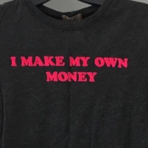 XS Vintage tee dark gray with fuzzy lettering